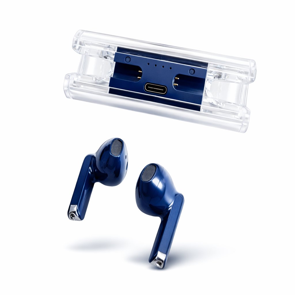Наушники TWS T1 bluetooth v. 5.3, синие 20 Гц-20 кГц, 30/200 мАч