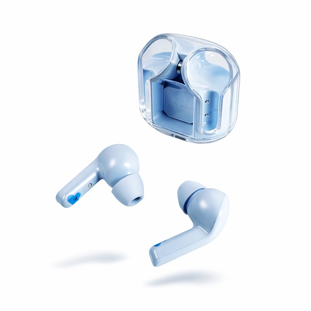 Наушники TWS A3 bluetooth v. 5.3, синие 20 Гц-20 кГц, 30/200 мАч