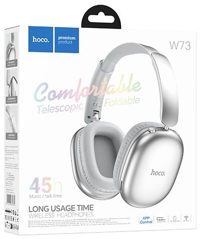 Блютуз гарнитура Hoco W73/ Серебро, (Арт. HC-74874)