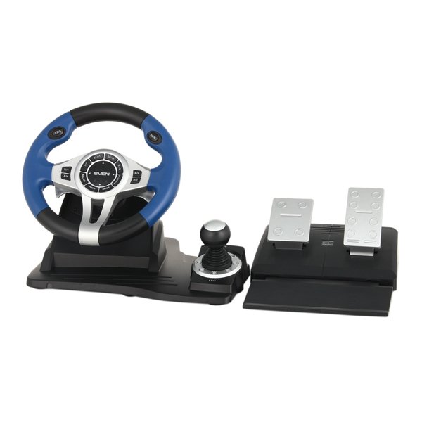 Руль SVEN GC-W600 SV-015435 (педали, вибро, лепестки, D-pad, 12 кл, PC/PS3/Xinput)