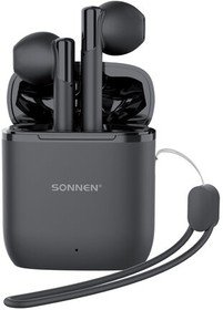 Наушники беспроводные SONNEN EP-BH10B, Bluetooth 5.3, черные, 514122