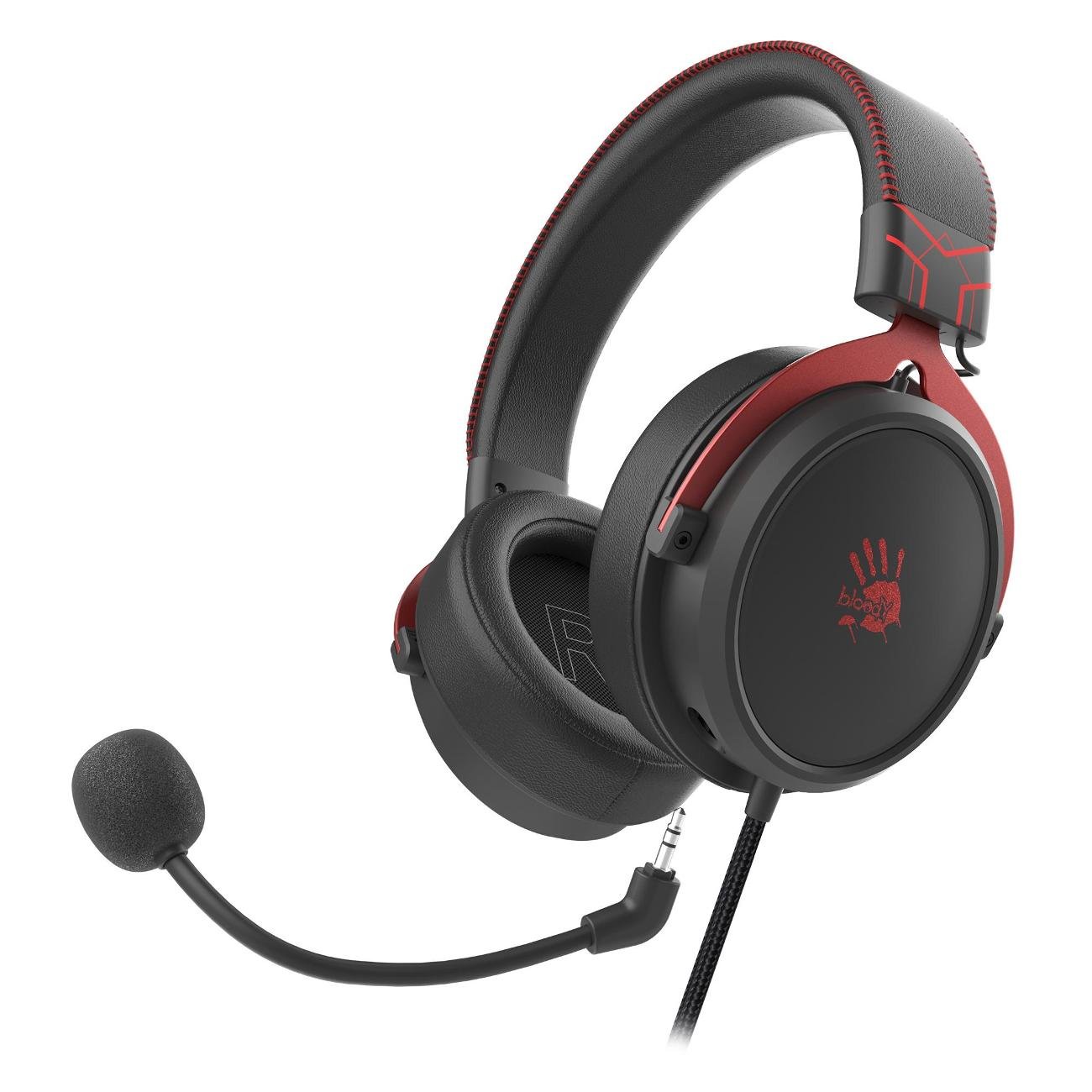 Наушники игровые с микрофоном A4TECH Bloody M590i 1м мониторные USB оголовье (красный/черный)