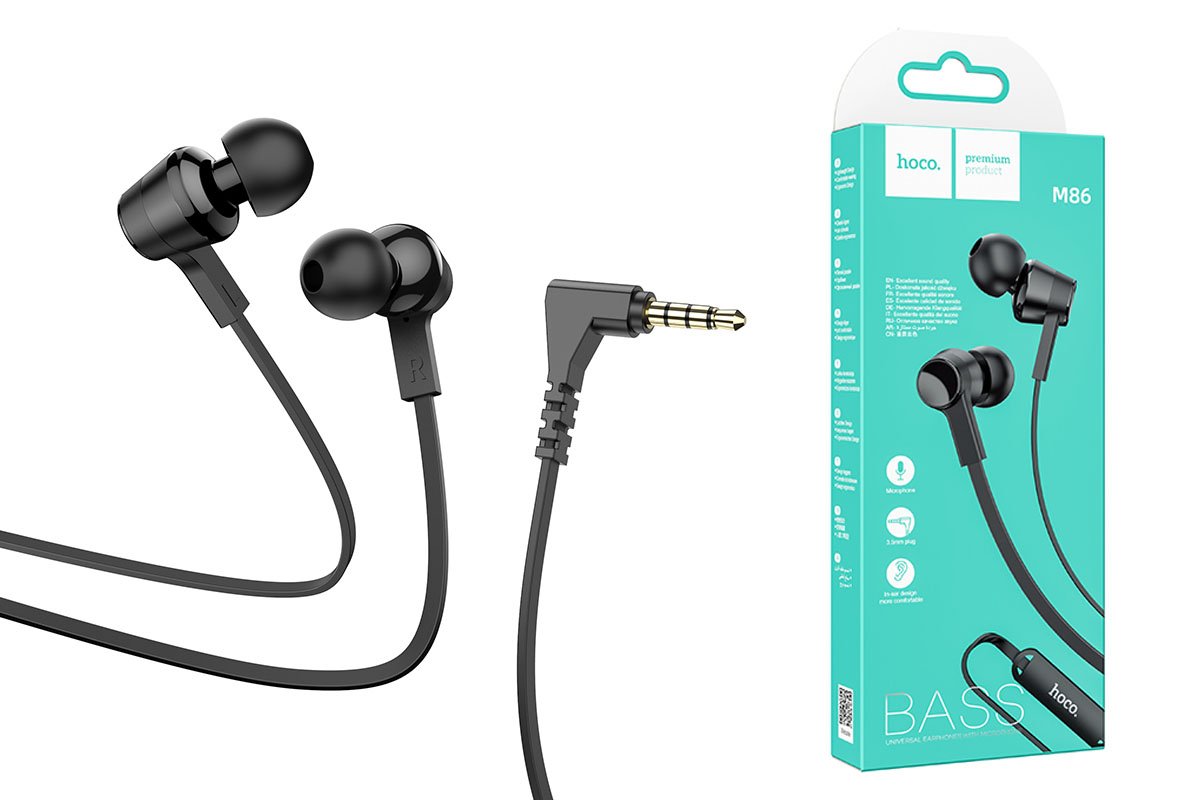 Наушники HOCO M86 Oceanic universal earphones with mic (черный)