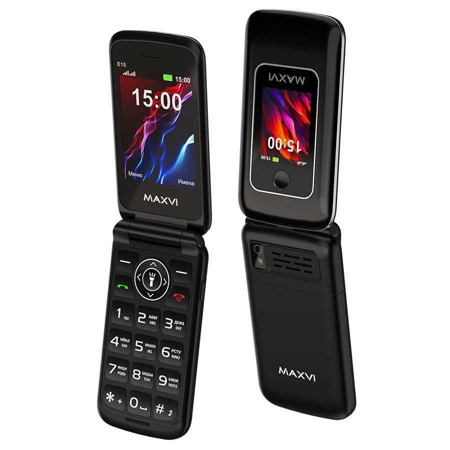 Мобильный телефон Maxvi E15 черный