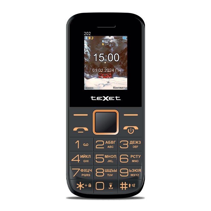 Мобильный телефон teXet TM-202 черный