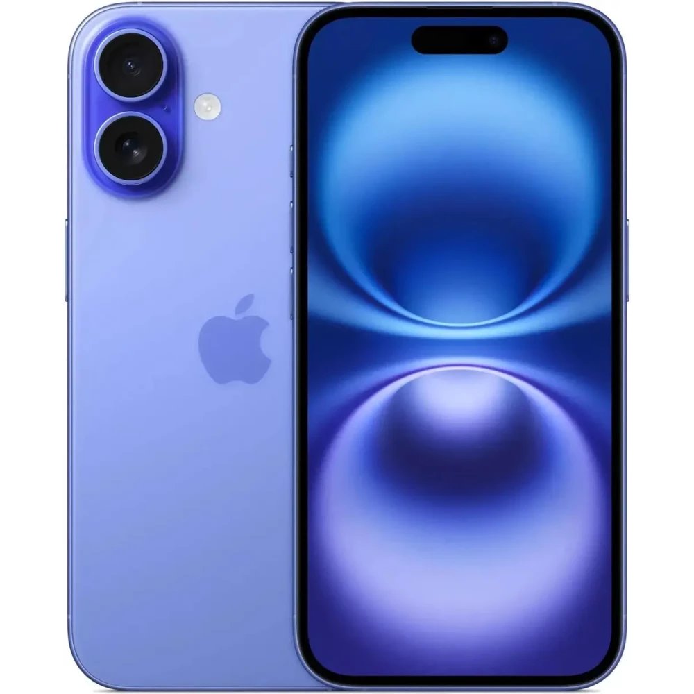 Смартфон Apple iPhone 16 MYEC3HN/A 128Gb ультрамарин 3G 4G 1Sim 6.1" 1179x2556 iOS 18 48Mpix 802.11 a/b/g/n/ac/ax/be NFC GPS Protect
