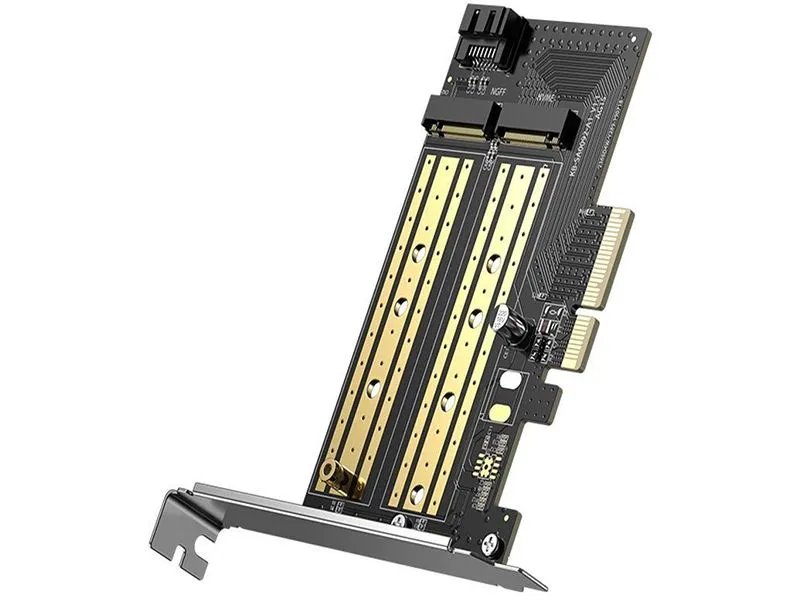 Контроллер Ugreen CM302 (70504) M.2 M-Key + M.2 B-Key to PCI-E3.0X4 Express Card with M.2 SATA