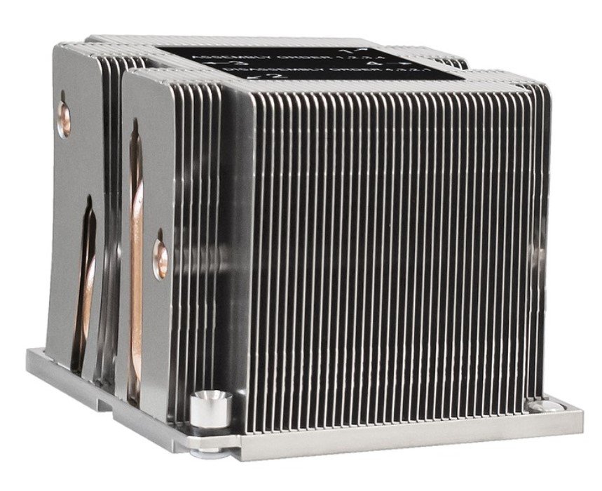 Радиатор ExeGate ESNK-P0068P.2U.3647.Cu EX293448RUS (Al+Cu, 2U, 4 тепл. трубки, LGA3647, TDP 205W, 390г, на винтах, с термопастой)