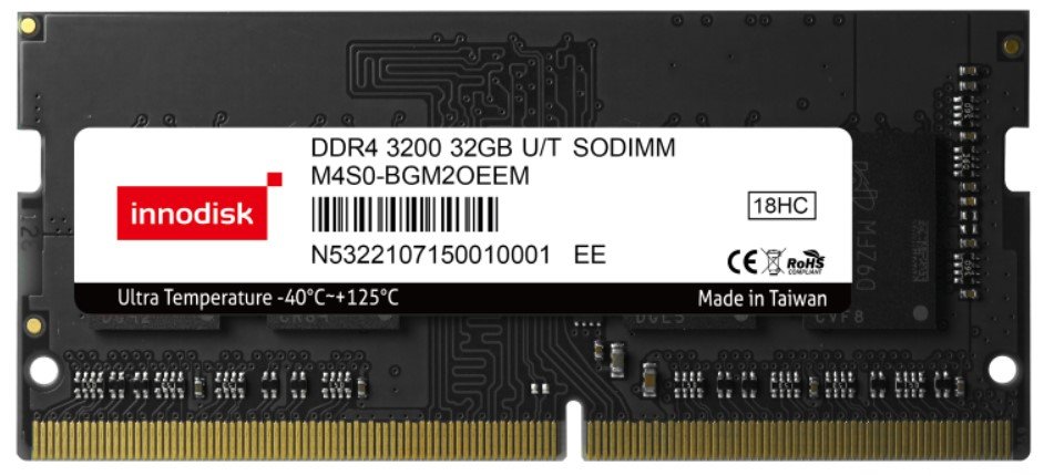 ОЗУ Innodisk M4S0-BGM2OEEM 32GBDDR4 3200 SO DIMM Ultra Temperature Industrial Memory Non-ECC, 1.2V, 2Rx8, 2GX8, -40°C
