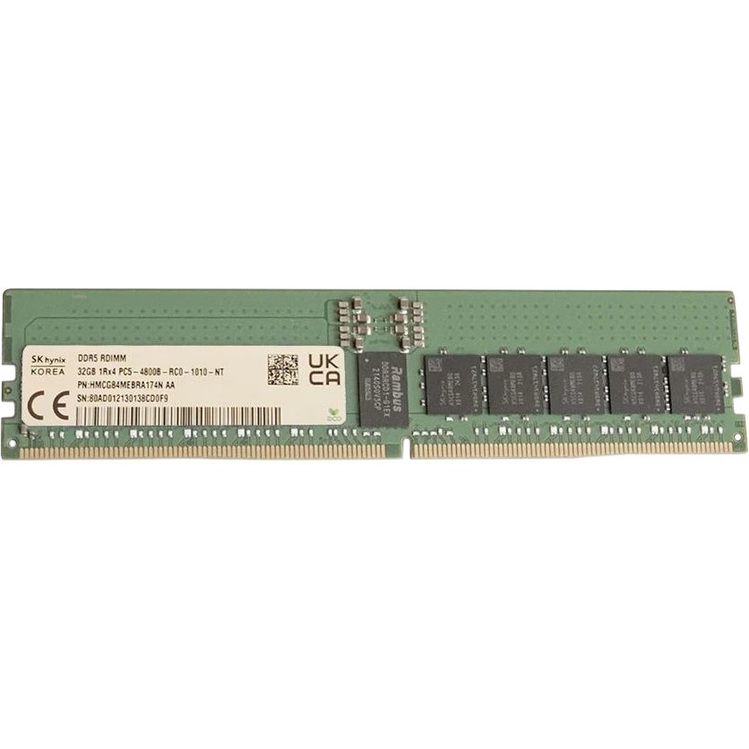 ОЗУ Hynix HMCG84MEBRA174N DDR5 32GB RDIMM 4800Mbps ECC Registered x4, 1 year, OEM