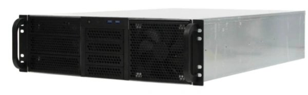 Корпус Procase RE306-D3H8-FC-55 3x5.25+8HDD, черный, без блока питания 3U (PS/2,mini-redundant,2U-redundant), глубина 550мм, MB CEB 12"x10.5")