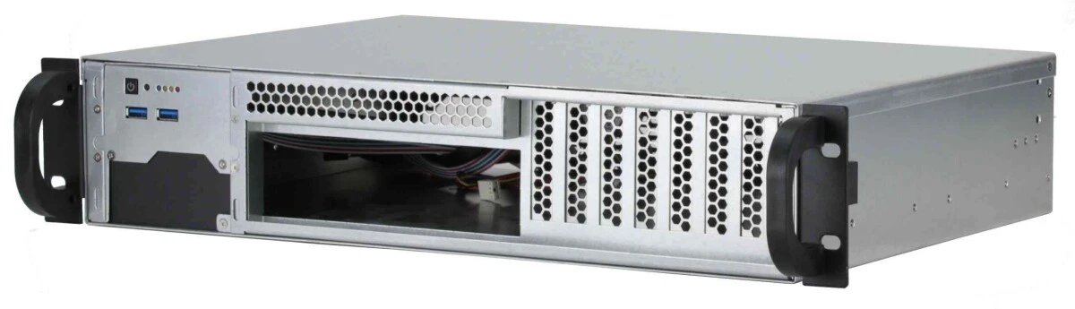 Корпус Procase RU230-B-0 2U front/rear-access rack, черный, без блока питания, глубина 300мм, MB 12"x9.6"