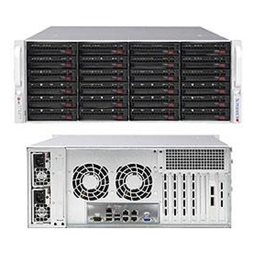 Supermicro CSE-846BE1C-R1K23B chassis, 4U, 24 x 3.5" 12G SAS3/SATA hot-swap bays, single expander, 7 FHFL expansion slots, 1200W (1+1) Redundant Power
