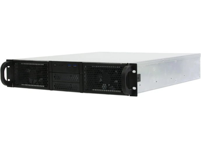 Корпус Procase RE204-D0H8-A-45 0x5.25+8HDD, черный, без блока питания (2U,2U-redundant), глубина 450мм, ATX 12"x9.6"