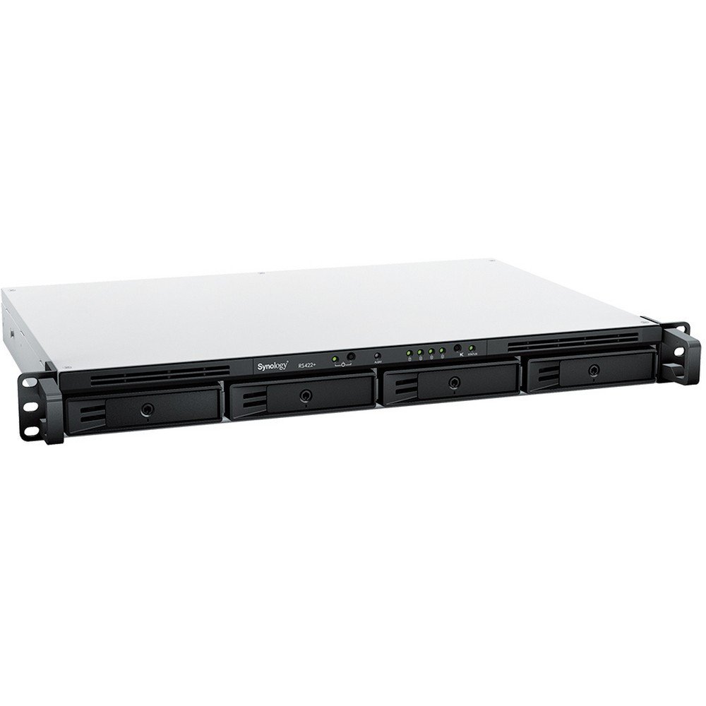 Сетевое хранилище Synology RackStation RS422+ (1U, 4x3.5/2.5" HDD, 2-core 2.6 GHz,  2 GB DDR4 ECC, 2xGbE LAN)