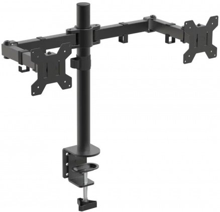 Кронштейн для монитора Filum FL-DM001DB двойной, VESA 75x75/100x100, для диагонали 10"-32", два типа крепления, макс. нагрузка 10кг, черный