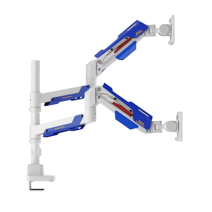 Кронштейн для мониторов Ultramounts UM744WB белый/синий 24"-57" макс.27кг крепление к столешнице поворот и наклон