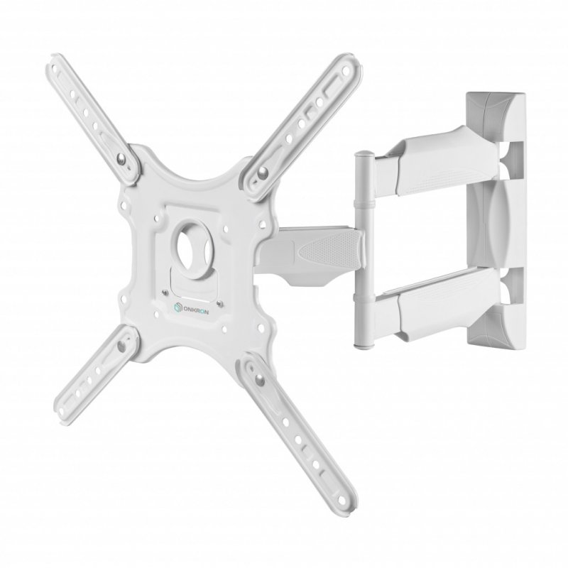 32"-55" Кронштейн ONKRON M4 Наклонно-поворотный, белый,  макс. 400*400, 2 колена, наклон -5º+8º, поворот 180º макс, от стены 55-500мм