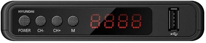 Ресивер DVB-T2 Hyundai H-DVB520 черный DVB-T, DVB-T2, IPTV