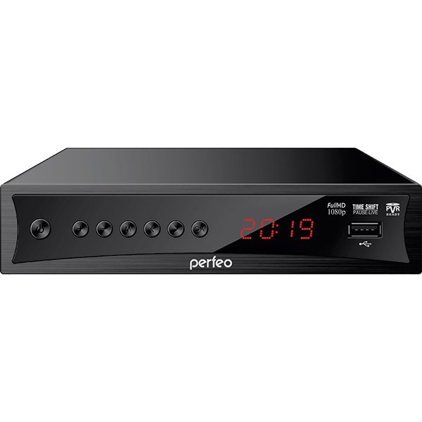 Ресивер DVB-T2 Perfeo "CONSUL" PF_A4413 черный DVB-T, DVB-T2, IPTV  через Wi-Fi адаптер (адаптер в комплект не входит)
