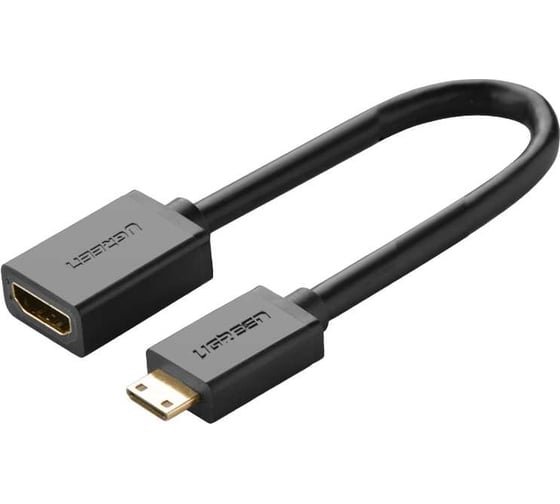 Кабель UGREEN 20137 Mini HDMI Male to HDMI Female Adapter Cable 22cm Black