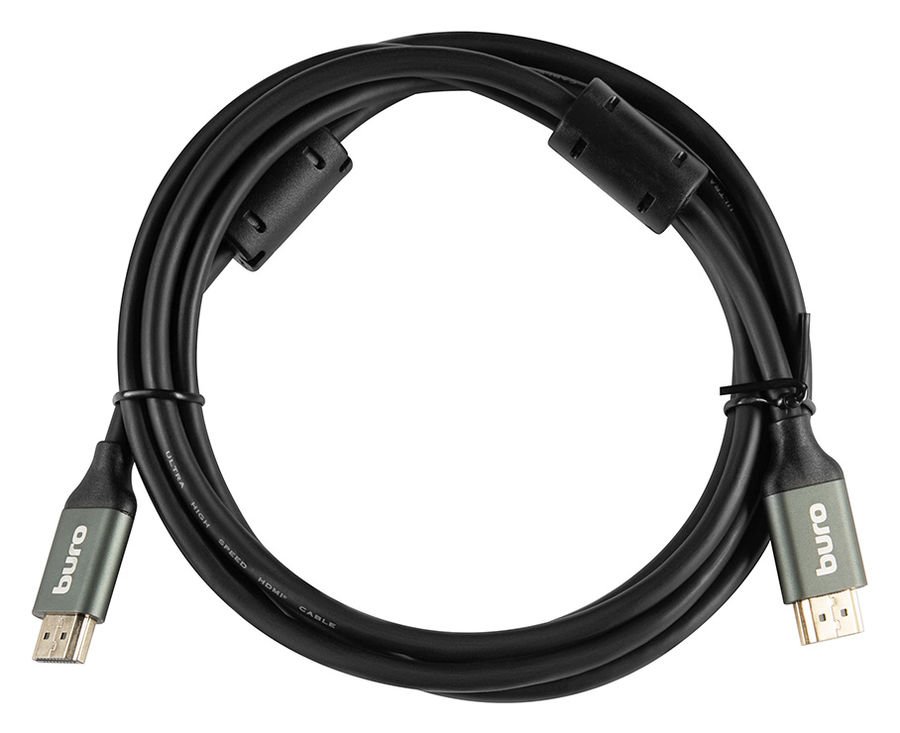 Кабель аудио-видео Buro HDMI (m)/HDMI (m) 2м. феррит.кольца Позолоченные контакты черный (BHP-HDMI-2.1-2G)
