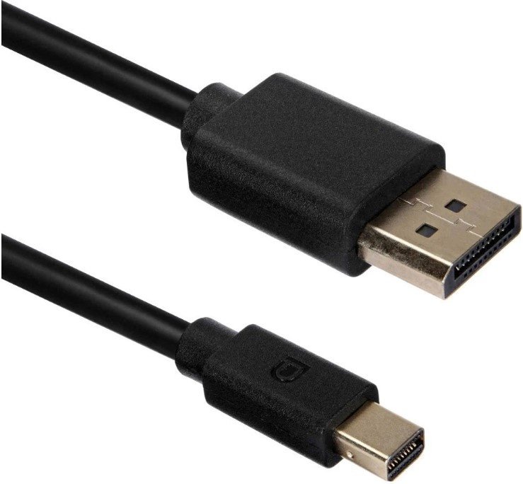 Кабель ACD ACD-DDMM2-18B DisplayPort 1.2, DP-mDP, Golden Plated, 20m/20m, Черный, 1.8м