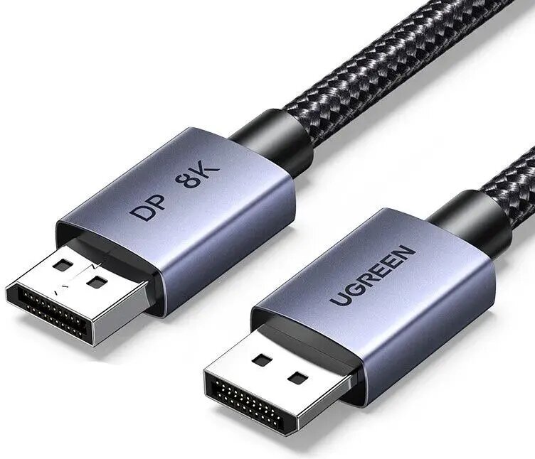Кабель UGREEN DP120 (25903) DisplayPort 1.4 Male to Male 8K Cable, 1м серый