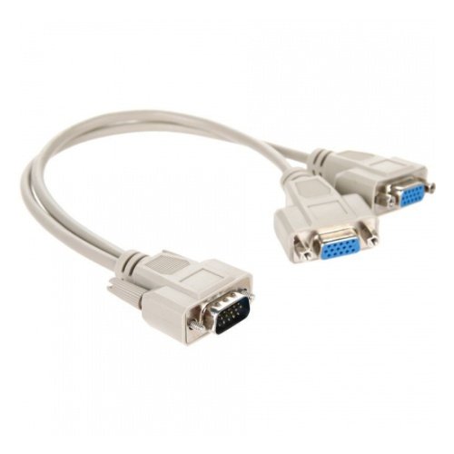 Переходник Vcom VVG6530 VGA 1-2 (1x15M/2 x15F), {VGA Spliter Cable 0.3m}