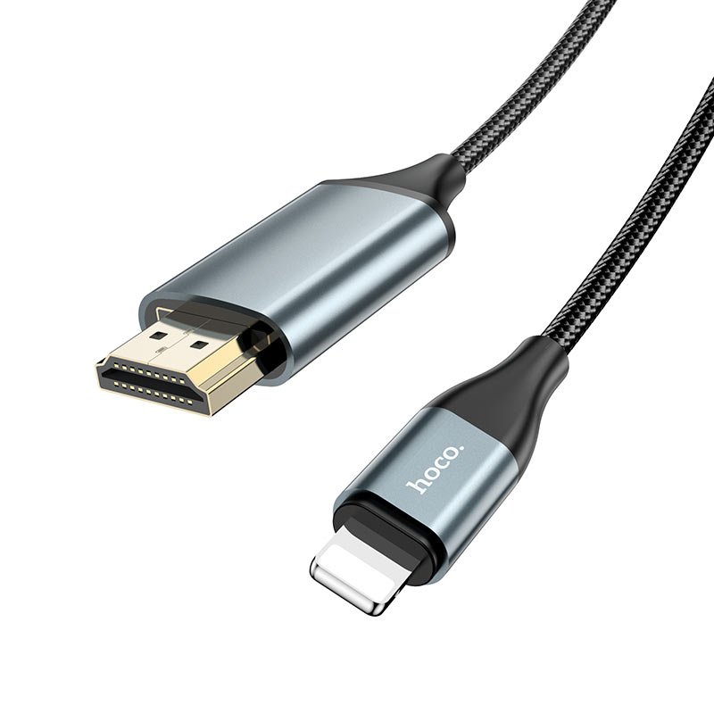 Кабель-переходник Hoco UA15 Lightning на HDMI 2м серый