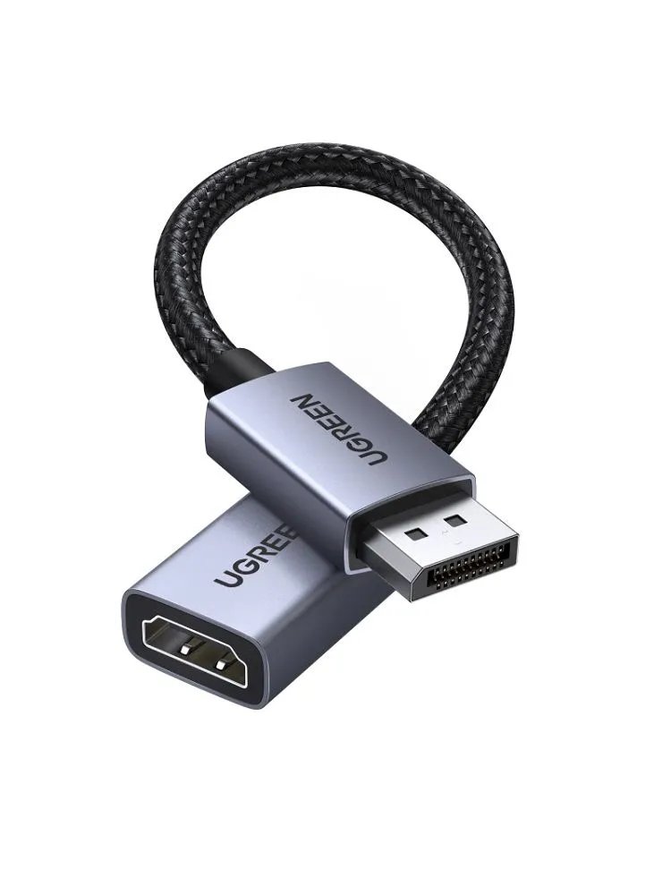 Кабель UGREEN DP133 (65982S) DisplayPort to HDMI 4K Cable 20cm 1 piece Space Gray