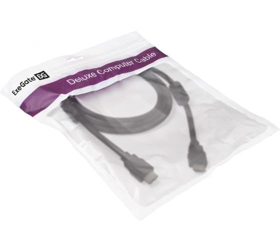 Кабель ExeGate EX287723RUS HDMI EX-CC-HDMI2-1.8F (19M/19M, v2.0, 1,8м, 4K UHD, Ethernet, ферритовые кольца, позолоченные контакты)