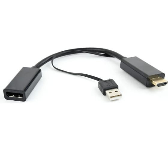 Конвертер Cablexpert DSC-HDMI-DP HDMI--DisplayPort HD19M+USBxHD20F черный