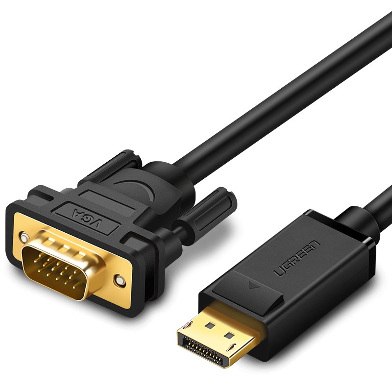 Кабель UGREEN DP105 10247 DP Male to VGA Male Cable 1.5m Black