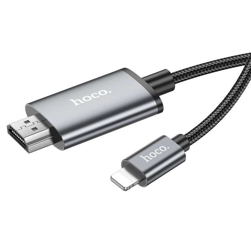 Кабель-переходник Hoco UA27 HDMI (папа) на Lightning (папа) черный