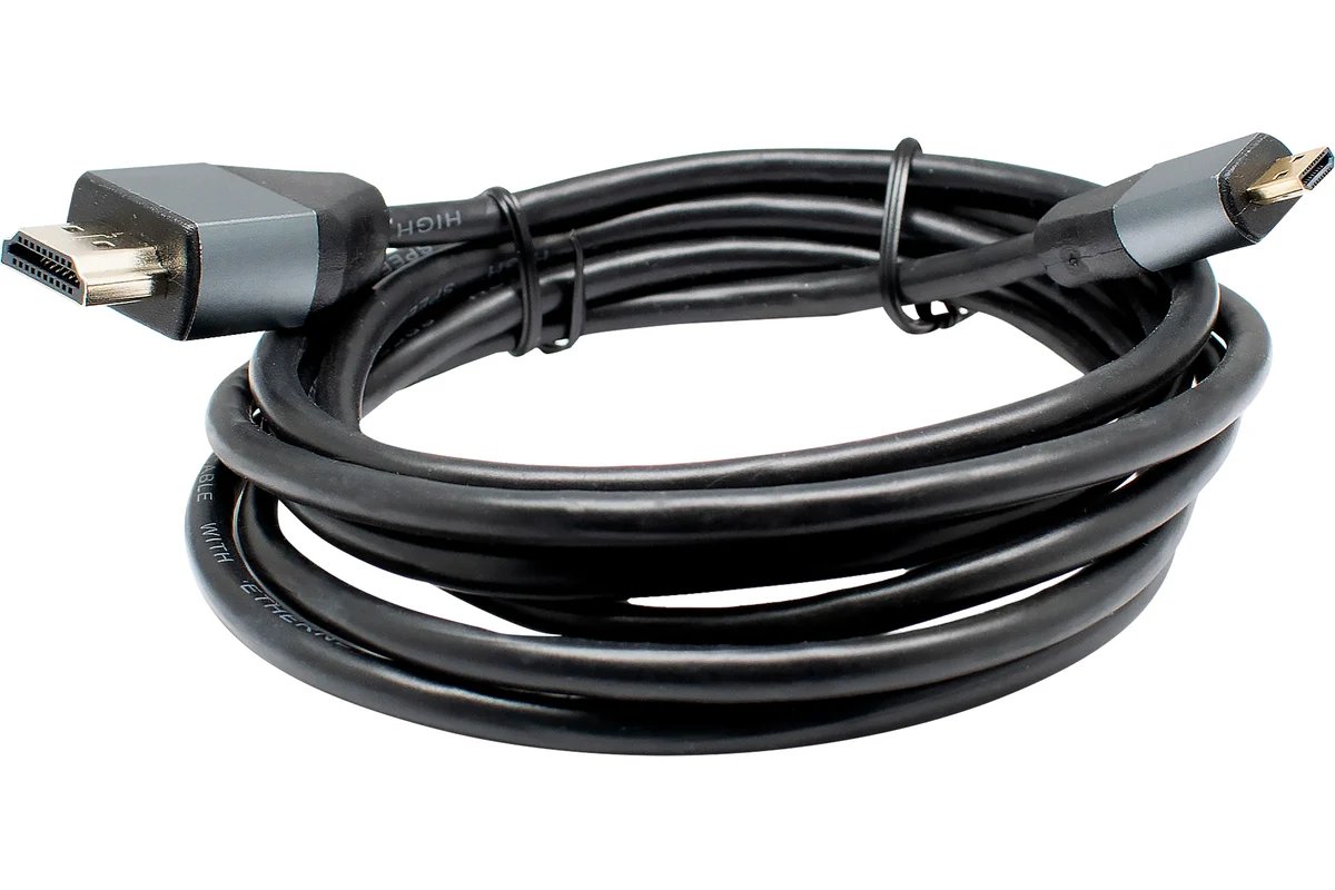 Кабель HDMI(M)-MiniHDMI(M)-Ethernet 3D 1,8m, версия 2.0, серия "Люкс"(BLKOX-HDMIMINIHDMI1.8V2.0LXY)(200)