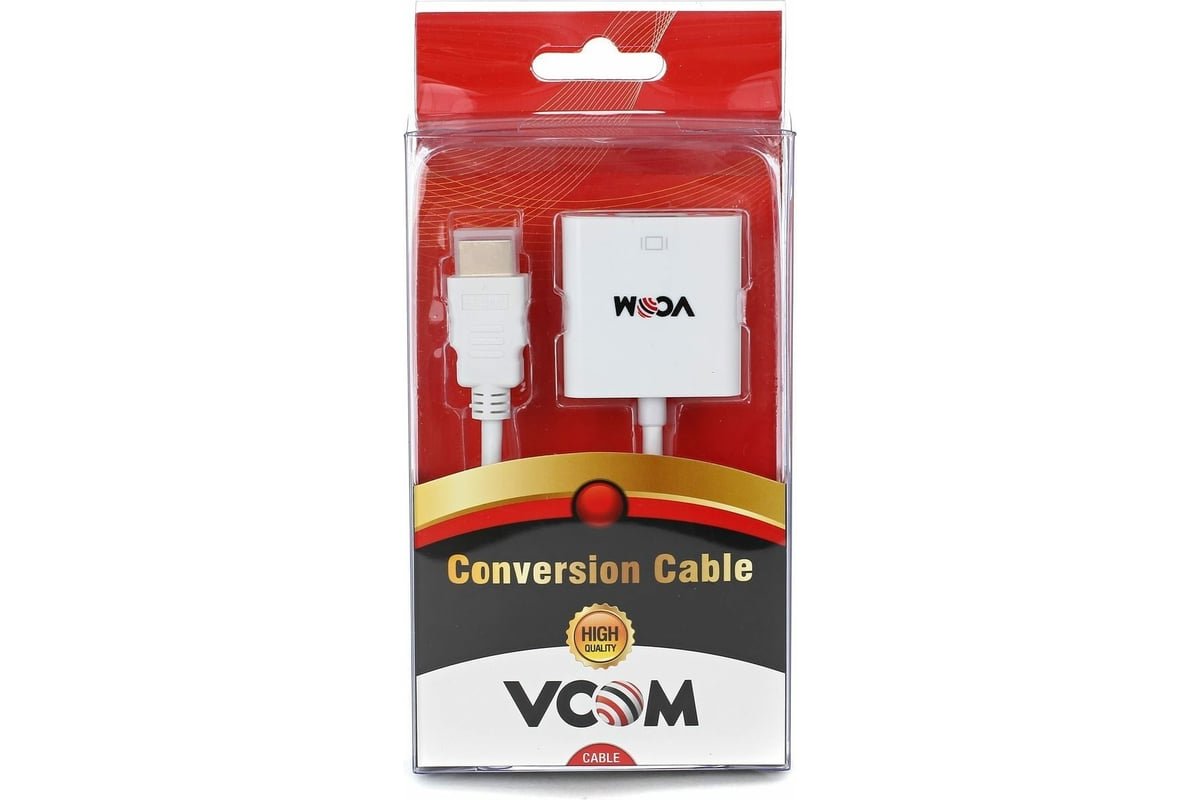 Кабель-переходник VCOM HDMI(M) -> VGA(F), 0,2 м. (1/50)