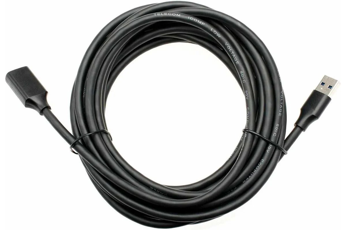 Кабель удлинительный USB3.0 Am-Af  5m Telecom черный (TUS708-5M) (1/30)