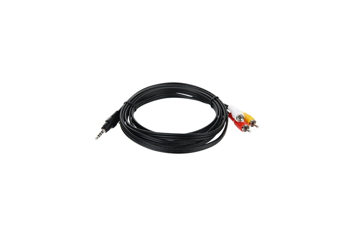 Кабель соединительный TELECOM 3.5 Jack (M) / 3 RCA (M), 2 м. (1/250)