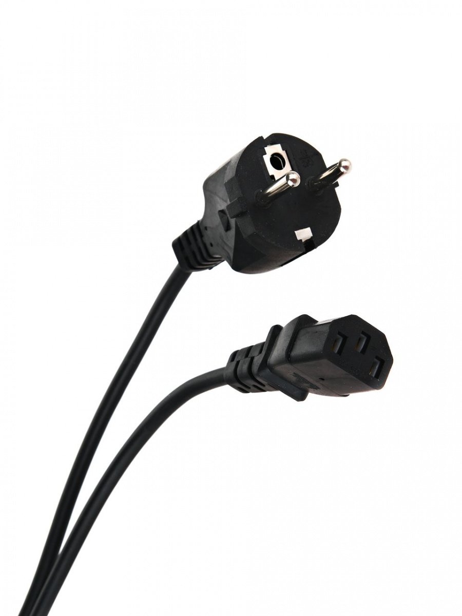 Кабель компьютер - розетка EU 220V (прямой)  <3.0м>  Telecom  <TP021-3.0-BK> (1/50)