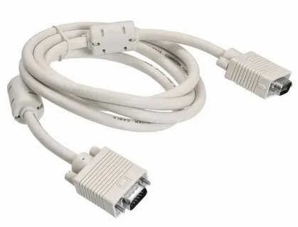 Кабель DeTech VGA M-M 2 ferites, белый цвет, 1.5м
