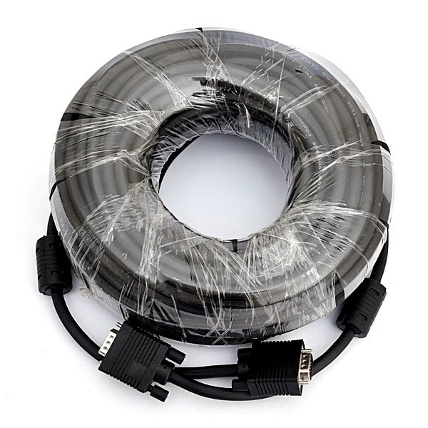 Кабель DeTech VGA M-M 30AWG 2 ferrites 30M
