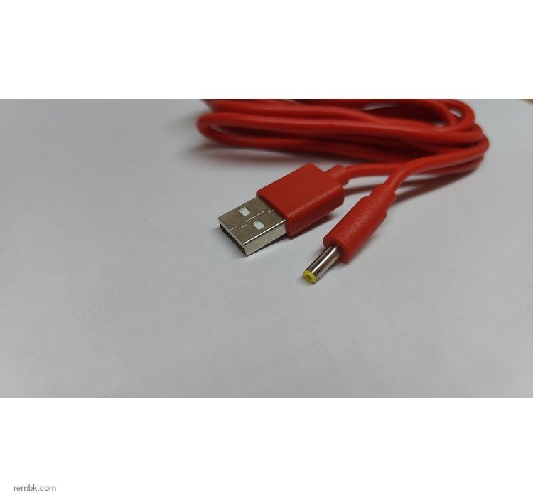 Кабель DeTech USB to DC3.5x1.35мм, красный цвет, 1.5м