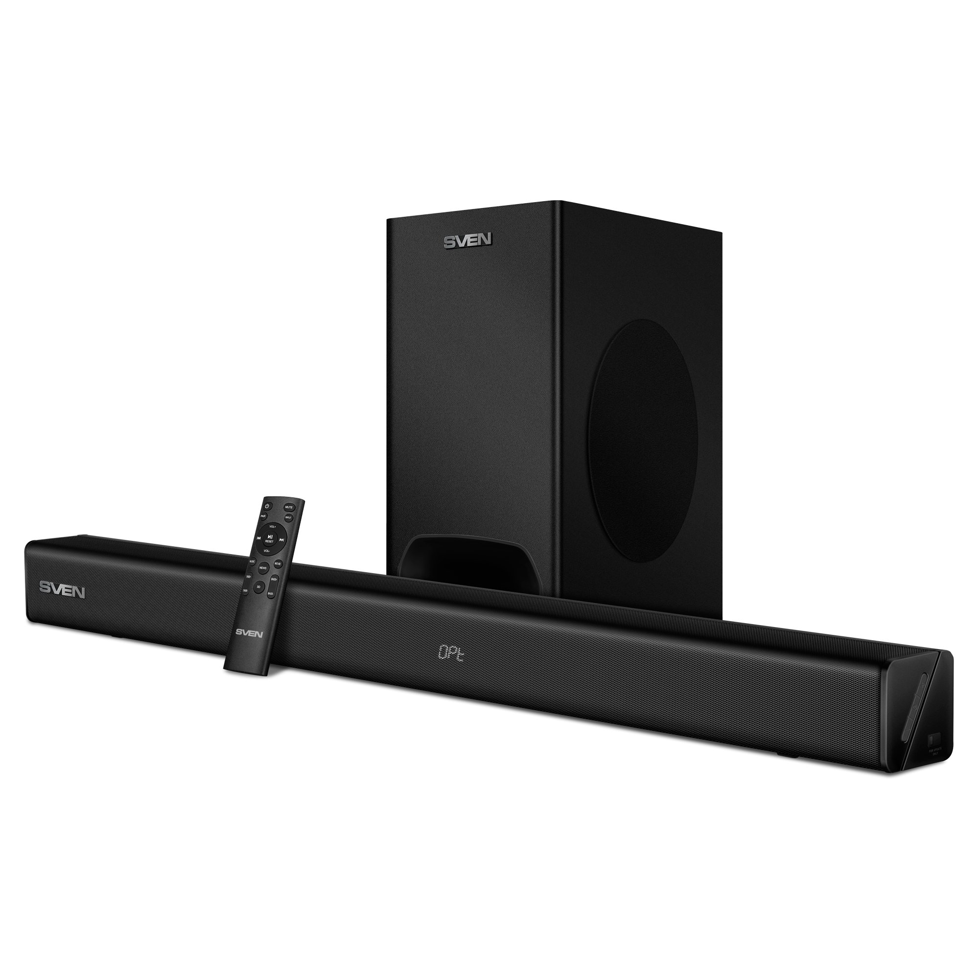 Саундбар SVEN SB-2400DD, черный (400Вт, DD, BT, HDMI, ПДУ, Optical, USB, дисплей, беспроводной сабвуфер)