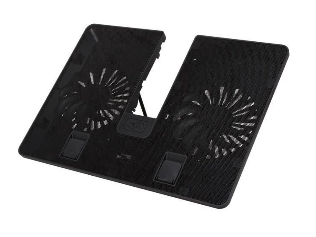 Подставка для ноутбука до 15.6" Deepcool U PAL Black, 2 вентилятора: 140 мм, уровень шума: 2.6 — 26.3 дБ, сквозной порт USB 3.0, 6 углов наклона, металлическая сетка