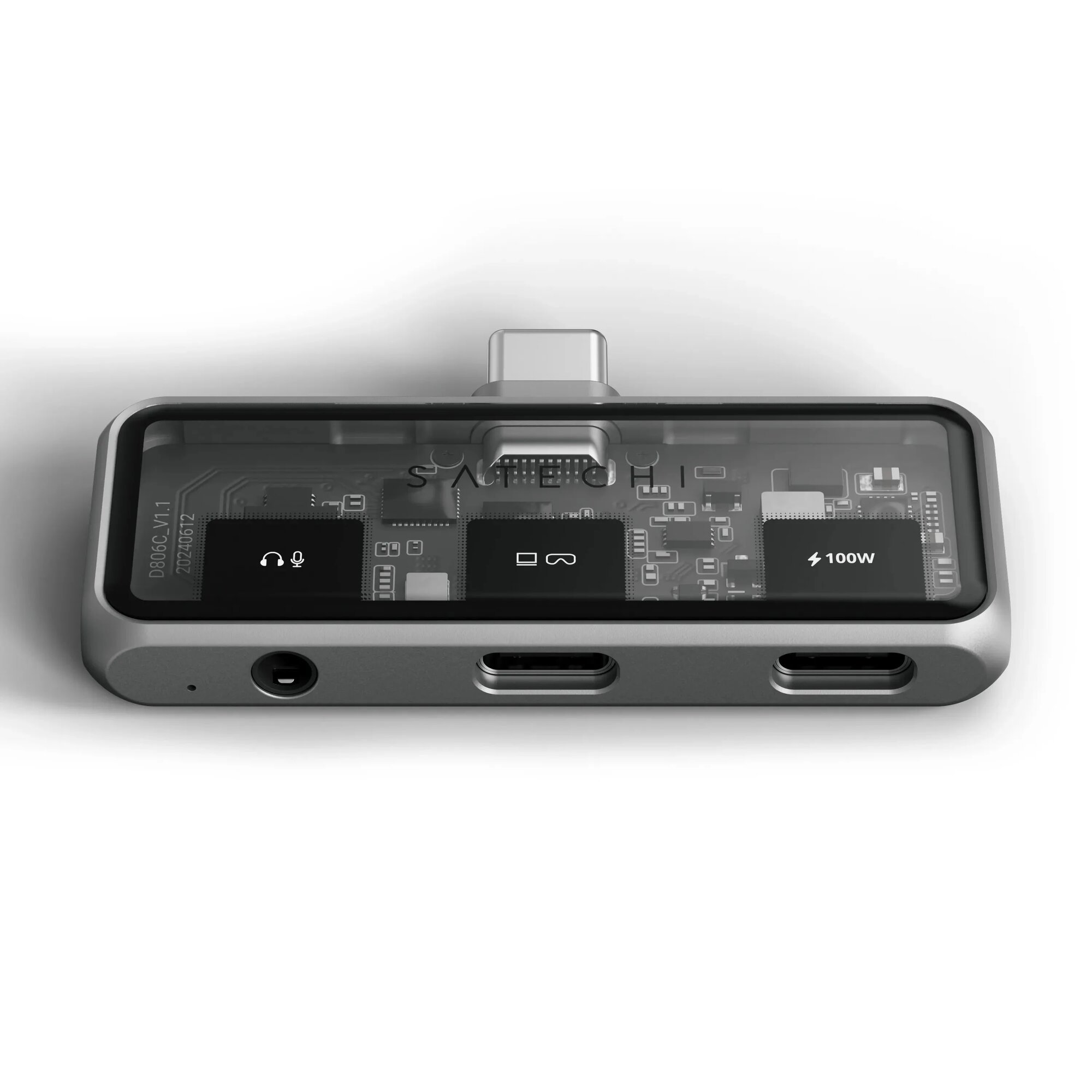 Док-станция Satechi Mobile XR Hub with Audio (ST-HXRAJM) 2х USB Type-C, Mini jack, до 100 Вт, Серый