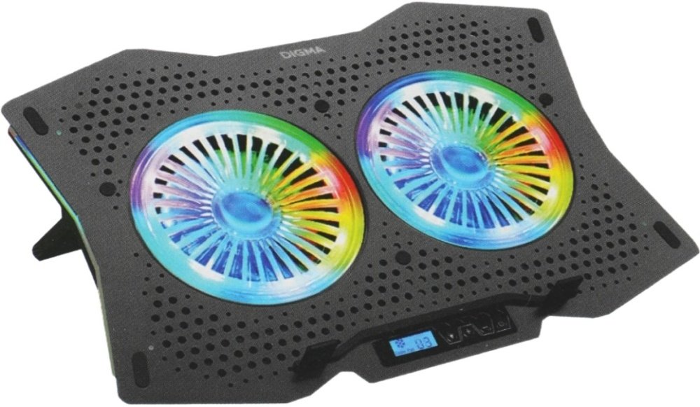 Подставка для ноутбука Digma D-NCP180-2x110RGB черный