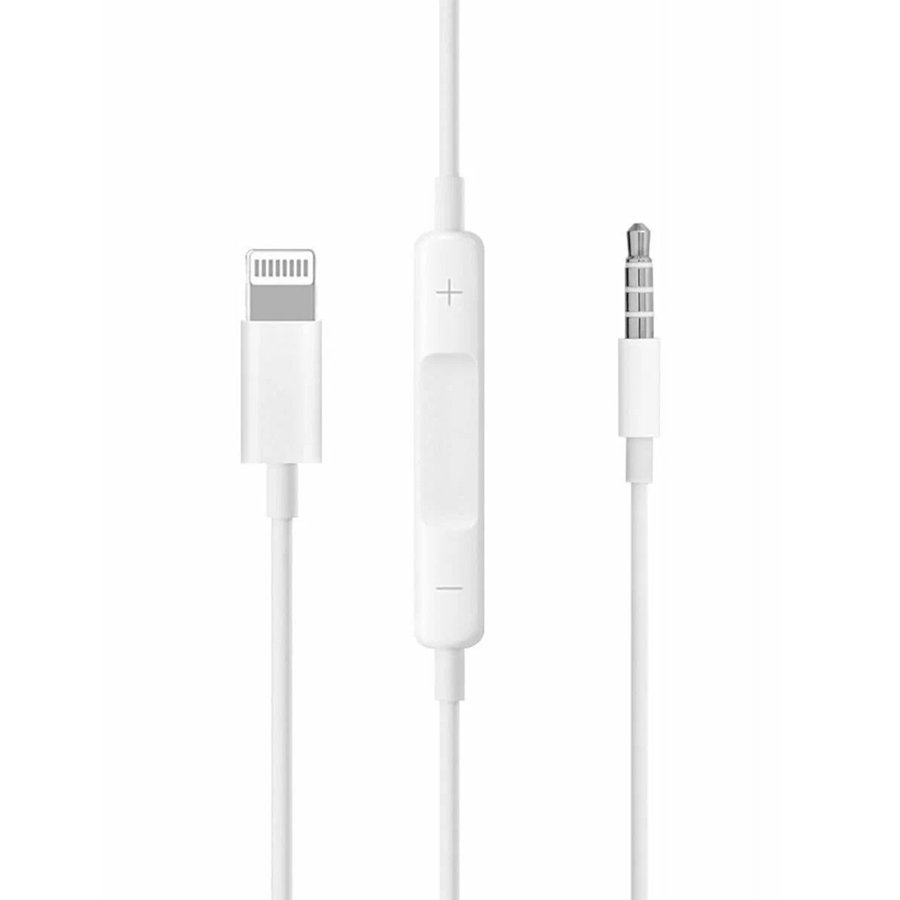 Аудиокабель  MH021 AUX с микрофоном Jack 3.5 (m) - Lightning (m), 1 м, белый