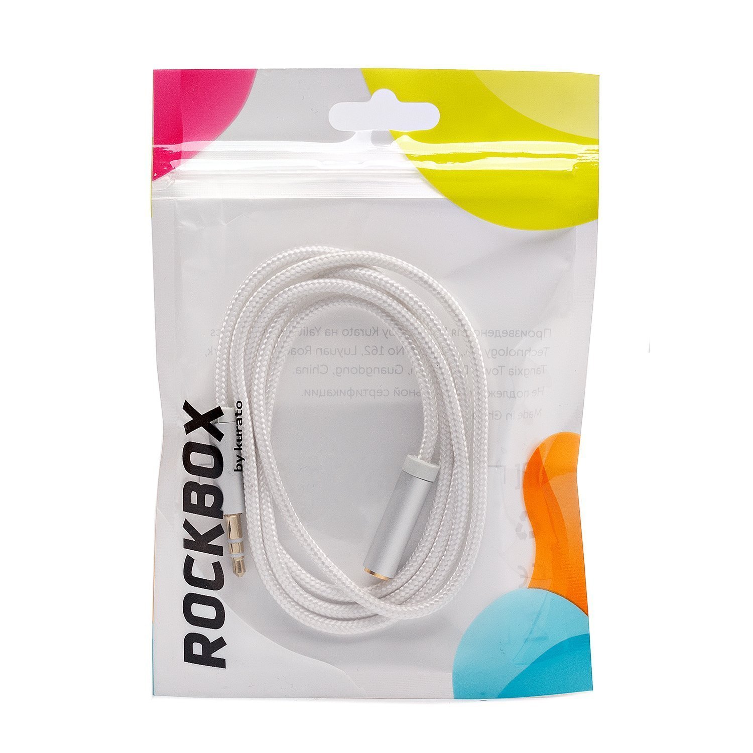 Кабель AUX (папа-мама) RockBox RC-MM4 100см   (white) (238945)