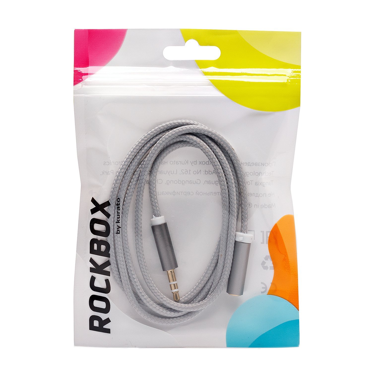 Кабель AUX (папа-мама) RockBox RC-MM4 100см   (gray) (238944)